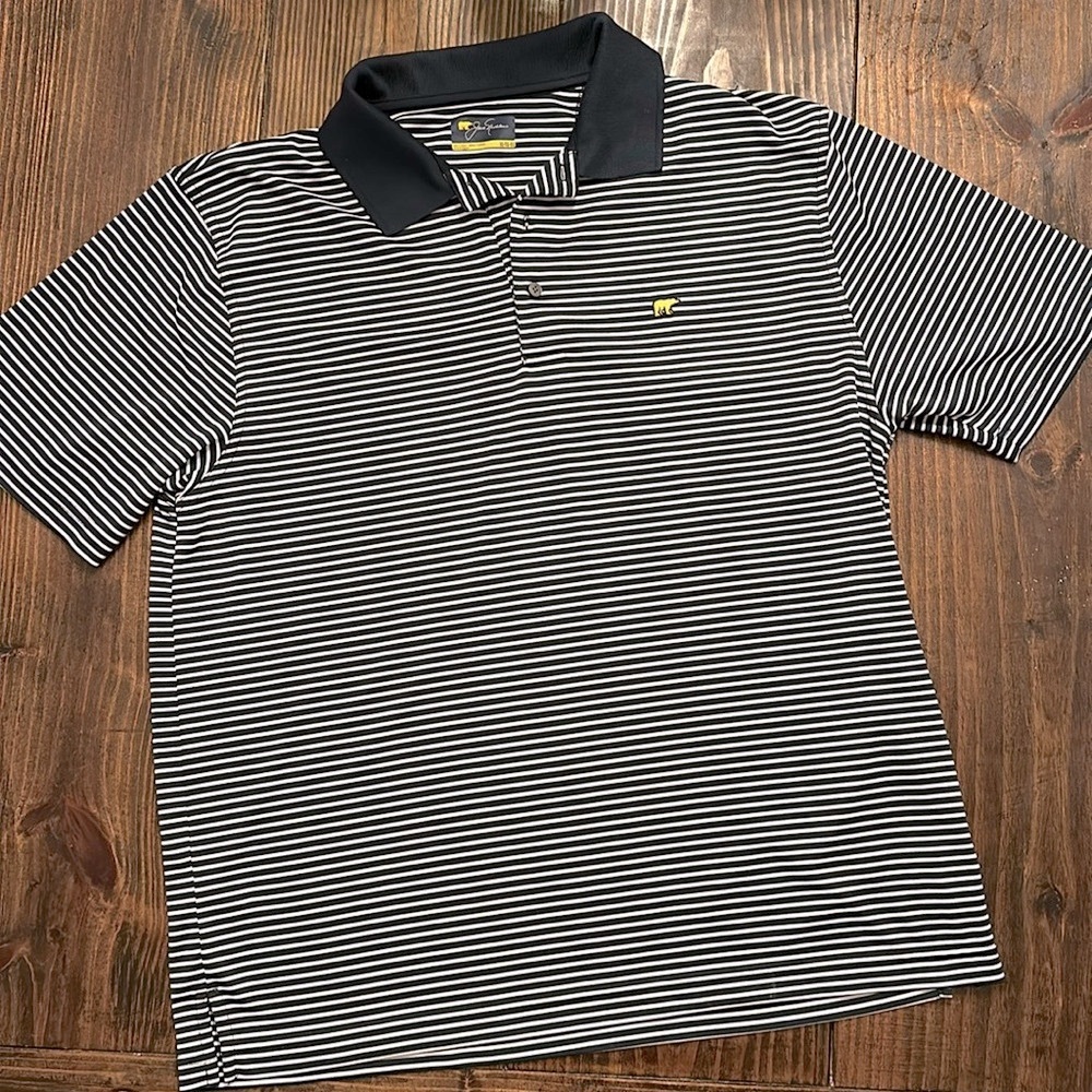 Jack Nicklaus Navy and White Striped Golf Shirt